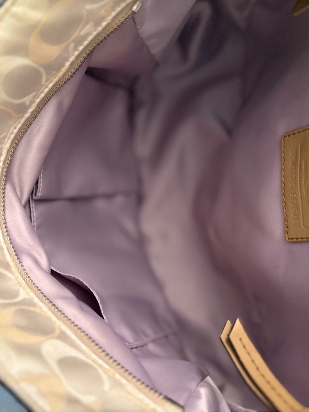 Coach Cream Sateen Signature Tote - Picture 8 of 9